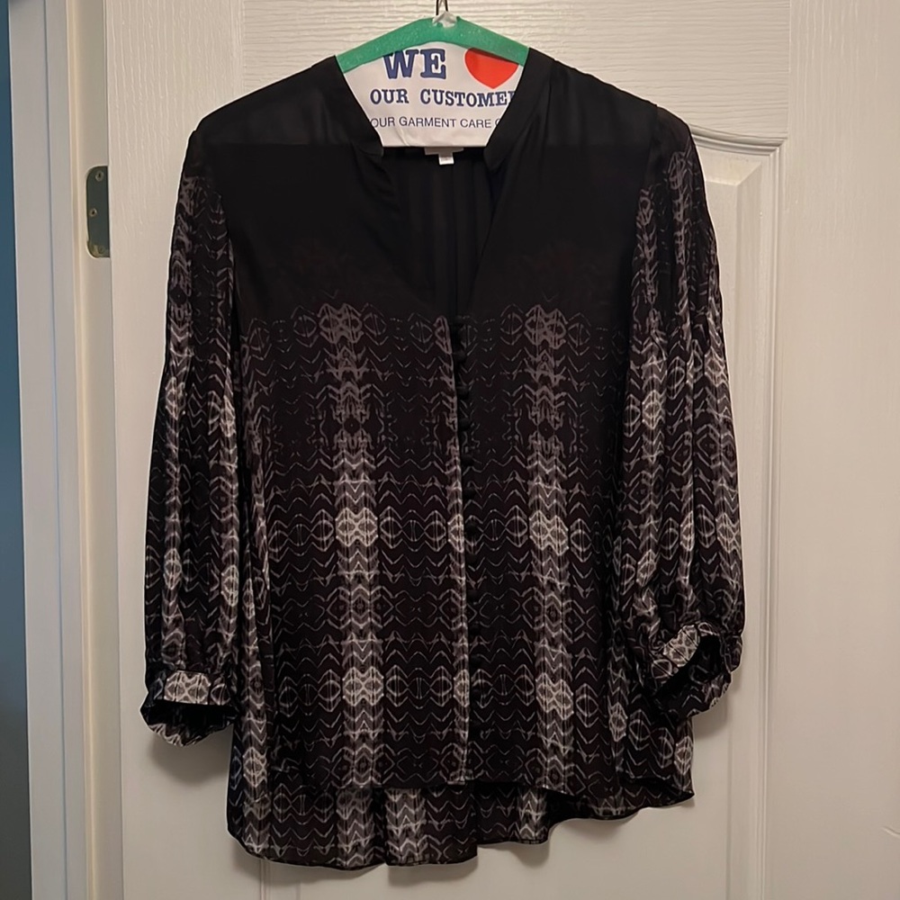 Parker high low 100% silk blouse